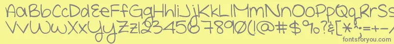Shepaintsmeblue Font – Gray Fonts on Yellow Background