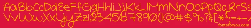 Shepaintsmeblue Font – Orange Fonts on Red Background