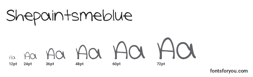 Shepaintsmeblue Font Sizes