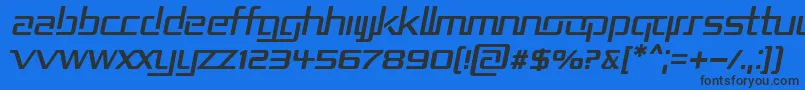 RepublikaIiItalic Font – Black Fonts on Blue Background