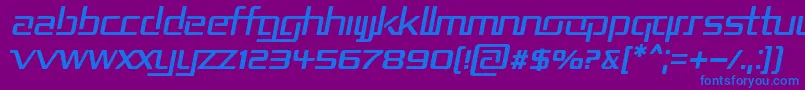 フォントRepublikaIiItalic – 紫色の背景に青い文字