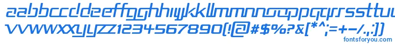 フォントRepublikaIiItalic – 白い背景に青い文字