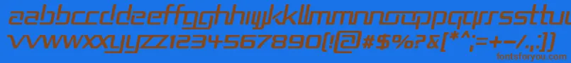 RepublikaIiItalic Font – Brown Fonts on Blue Background