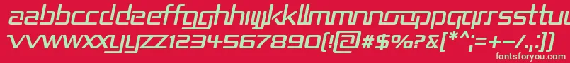 RepublikaIiItalic Font – Green Fonts on Red Background