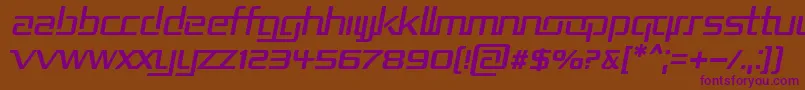 RepublikaIiItalic Font – Purple Fonts on Brown Background