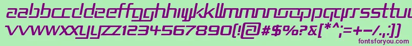 RepublikaIiItalic Font – Purple Fonts on Green Background