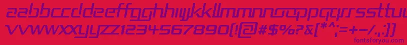 RepublikaIiItalic-Schriftart – Violette Schriften auf rotem Hintergrund