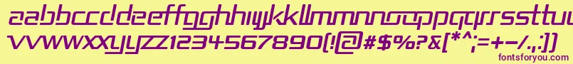 RepublikaIiItalic Font – Purple Fonts on Yellow Background