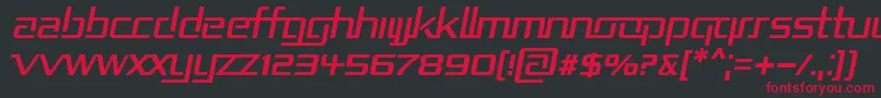 RepublikaIiItalic Font – Red Fonts on Black Background