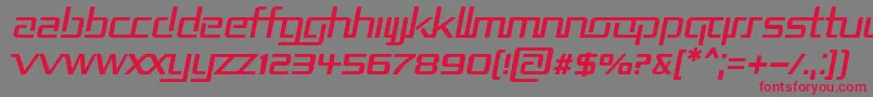 フォントRepublikaIiItalic – 赤い文字の灰色の背景
