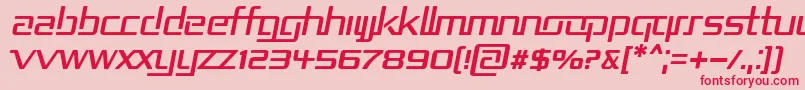 Czcionka RepublikaIiItalic – czerwone czcionki na różowym tle