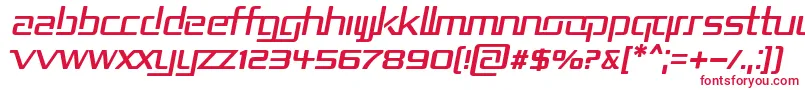 フォントRepublikaIiItalic – 白い背景に赤い文字