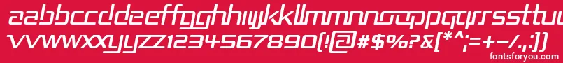 RepublikaIiItalic-fontti – valkoiset fontit punaisella taustalla