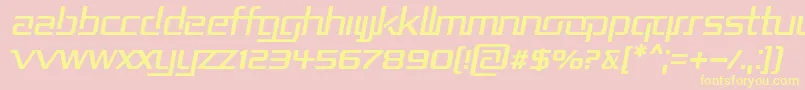 RepublikaIiItalic-Schriftart – Gelbe Schriften auf rosa Hintergrund