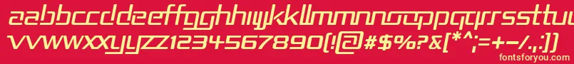 RepublikaIiItalic Font – Yellow Fonts on Red Background