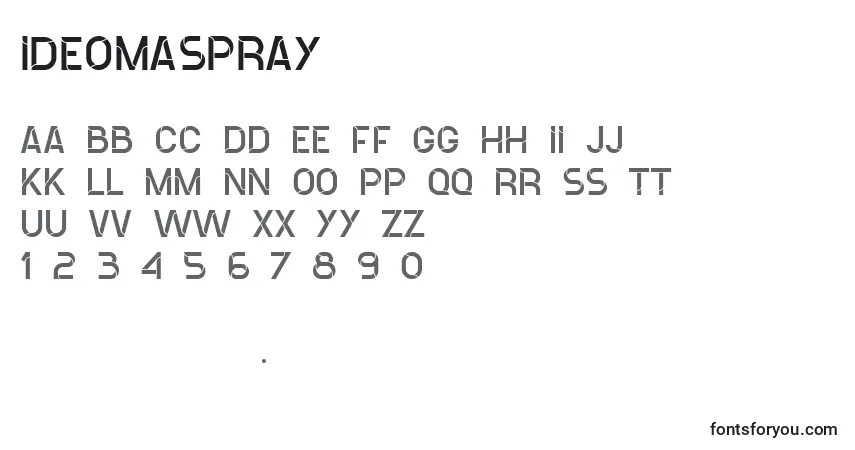 Шрифт IdeomaSpray – алфавит, цифры, специальные символы