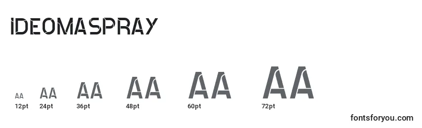 Размеры шрифта IdeomaSpray