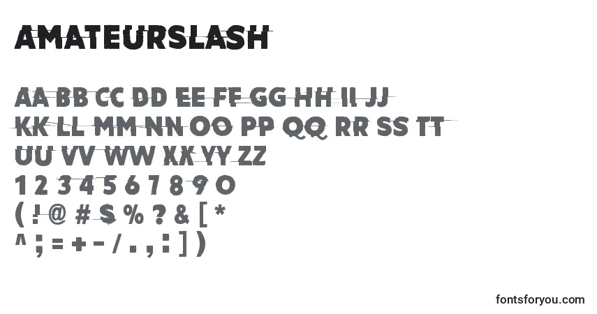 AmateurSlash Font – alphabet, numbers, special characters
