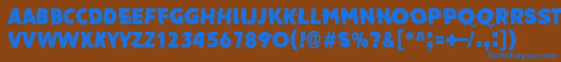 AmateurSlash-Schriftart – Blaue Schriften auf braunem Hintergrund
