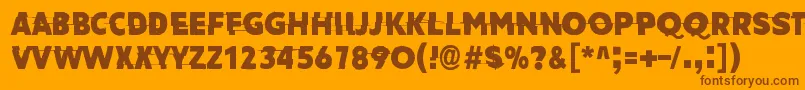AmateurSlash-Schriftart – Braune Schriften auf orangefarbenem Hintergrund