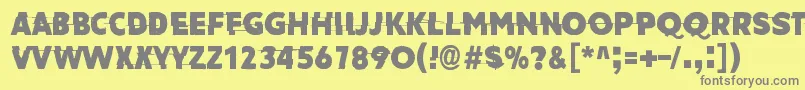 AmateurSlash-Schriftart – Graue Schriften auf gelbem Hintergrund