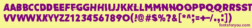 Шрифт AmateurSlash – фиолетовые шрифты на жёлтом фоне