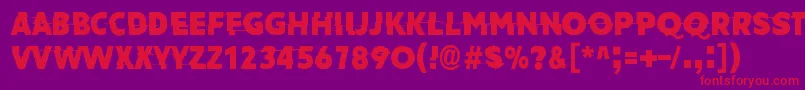 Czcionka AmateurSlash – czerwone czcionki na fioletowym tle