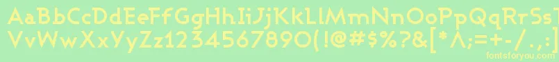 フォントAshbyBold – 黄色の文字が緑の背景にあります