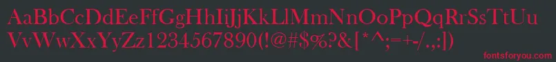 Baskervilleoldfacdee Font – Red Fonts on Black Background
