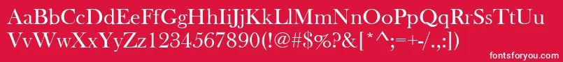 Baskervilleoldfacdee Font – White Fonts on Red Background