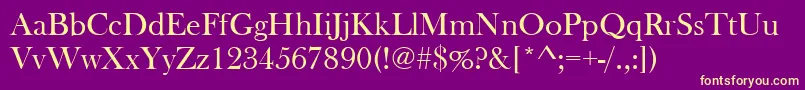 Baskervilleoldfacdee Font – Yellow Fonts on Purple Background