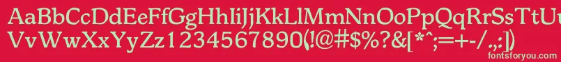 フォントMadama – 赤い背景に緑の文字