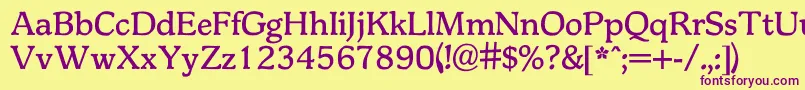 Madama Font – Purple Fonts on Yellow Background
