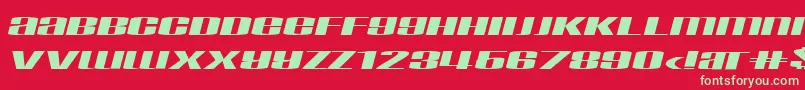 TaskeksemInflamerat Font – Green Fonts on Red Background