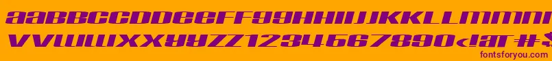 TaskeksemInflamerat Font – Purple Fonts on Orange Background