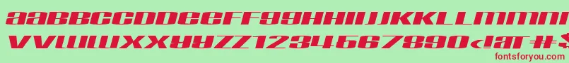 TaskeksemInflamerat Font – Red Fonts on Green Background