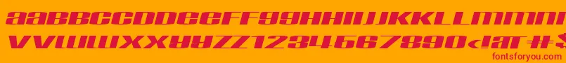 TaskeksemInflamerat Font – Red Fonts on Orange Background