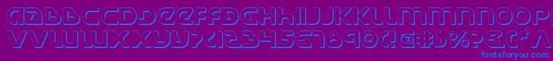 UniversalJackShadow Font – Blue Fonts on Purple Background