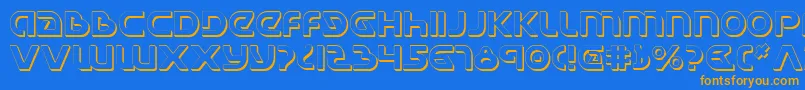 UniversalJackShadow Font – Orange Fonts on Blue Background