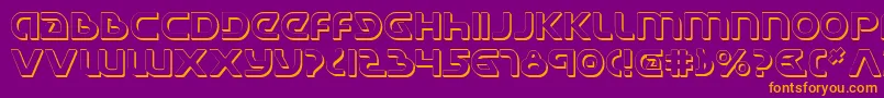 UniversalJackShadow Font – Orange Fonts on Purple Background