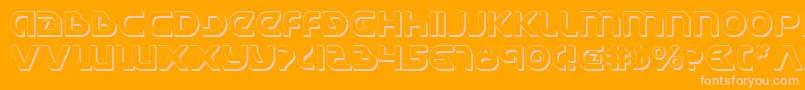 UniversalJackShadow-fontti – vaaleanpunaiset fontit oranssilla taustalla