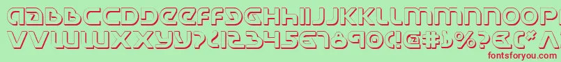 UniversalJackShadow-fontti – punaiset fontit vihreällä taustalla