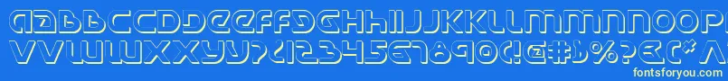 Шрифт UniversalJackShadow – жёлтые шрифты на синем фоне