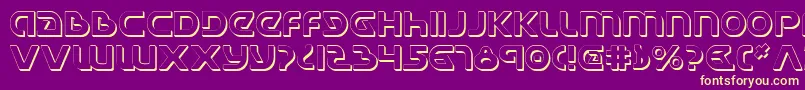UniversalJackShadow Font – Yellow Fonts on Purple Background