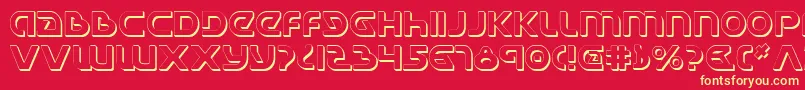 UniversalJackShadow Font – Yellow Fonts on Red Background