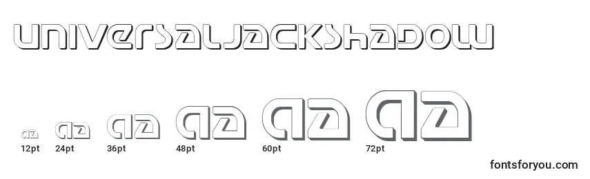 Größen der Schriftart UniversalJackShadow