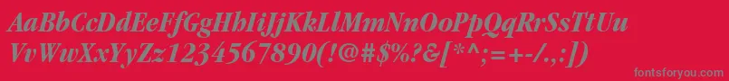 ItcGaramondLtBoldCondensedItalic Font – Gray Fonts on Red Background