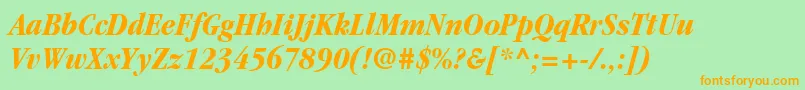 ItcGaramondLtBoldCondensedItalic Font – Orange Fonts on Green Background