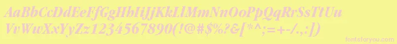 ItcGaramondLtBoldCondensedItalic Font – Pink Fonts on Yellow Background