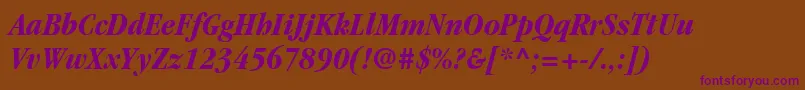 ItcGaramondLtBoldCondensedItalic Font – Purple Fonts on Brown Background